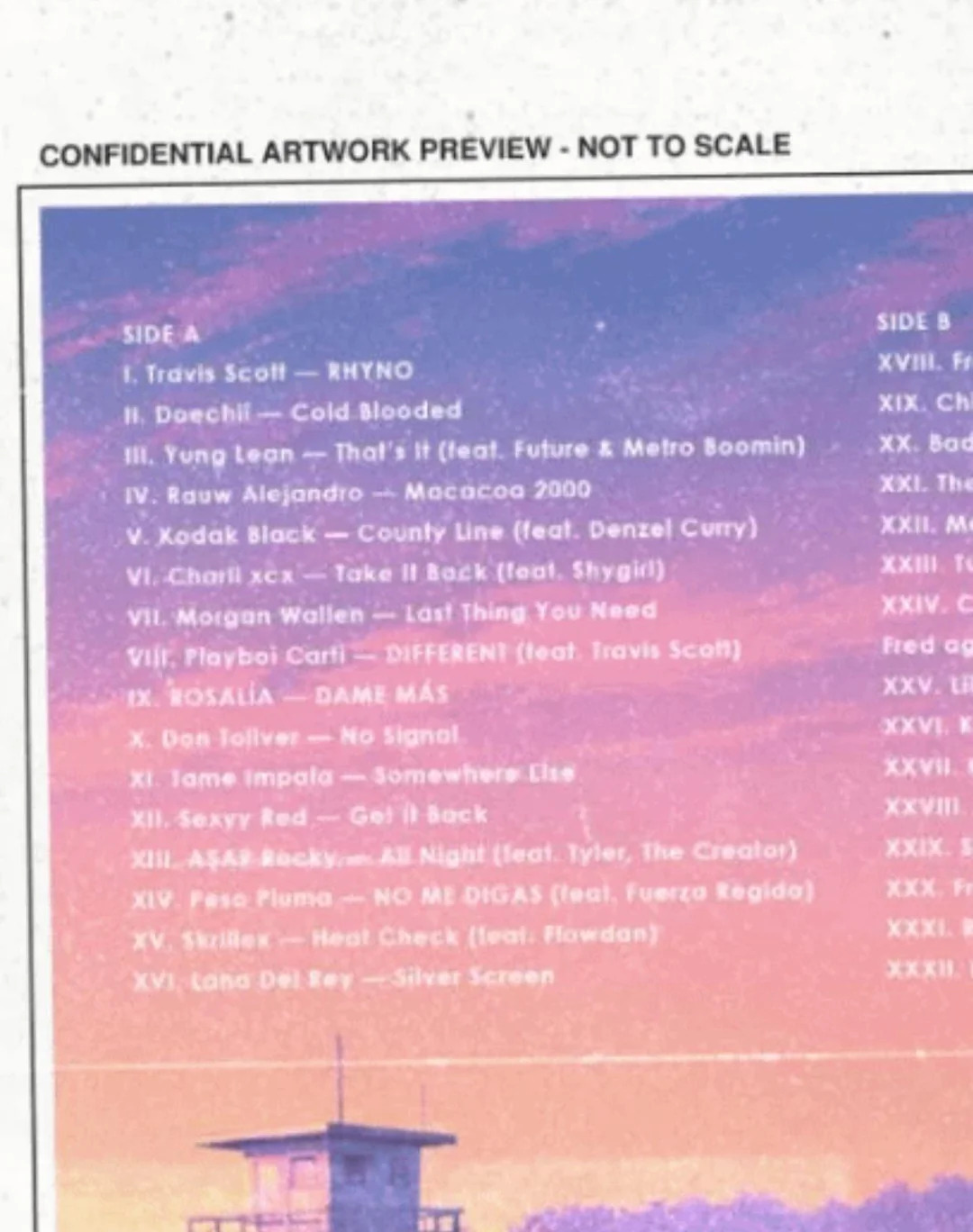 A potential leaked tracklist