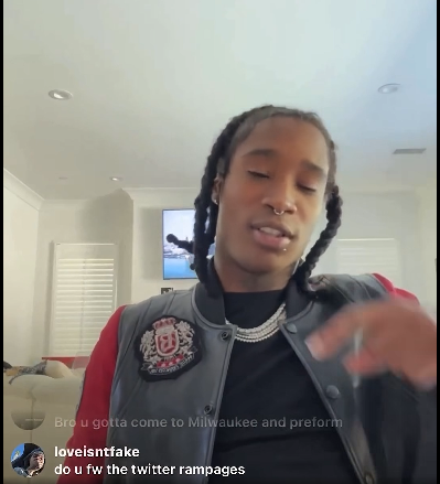 A Screenshot of the video where he glazes Whole Lotta Red