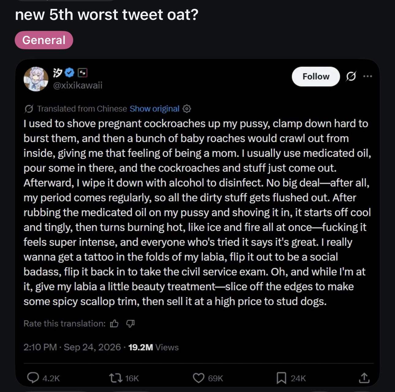 Condender for worst tweet of all time